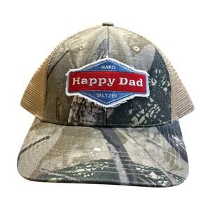 NWT Happy Dad Camo Hard Seltzer Trucker Mesh Snapback Hat Cap Camouflage